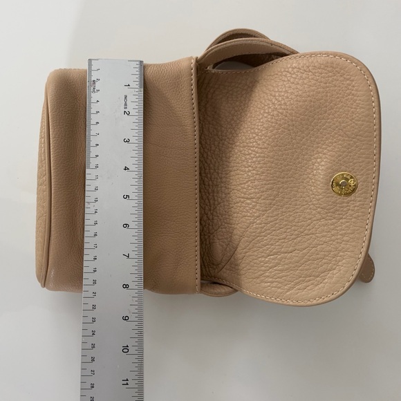 Coach Mini Crossbody Bag Tan Pebbled Leather Small Flap Purse Like New - Picture 9 of 11